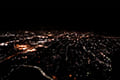 ヘリコプターで京都市内上空から見た京都市内夜景