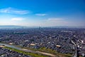 セスナで上空から見た大阪平野