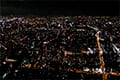 ヘリコプターで大阪上空から見る本町周辺の夜景