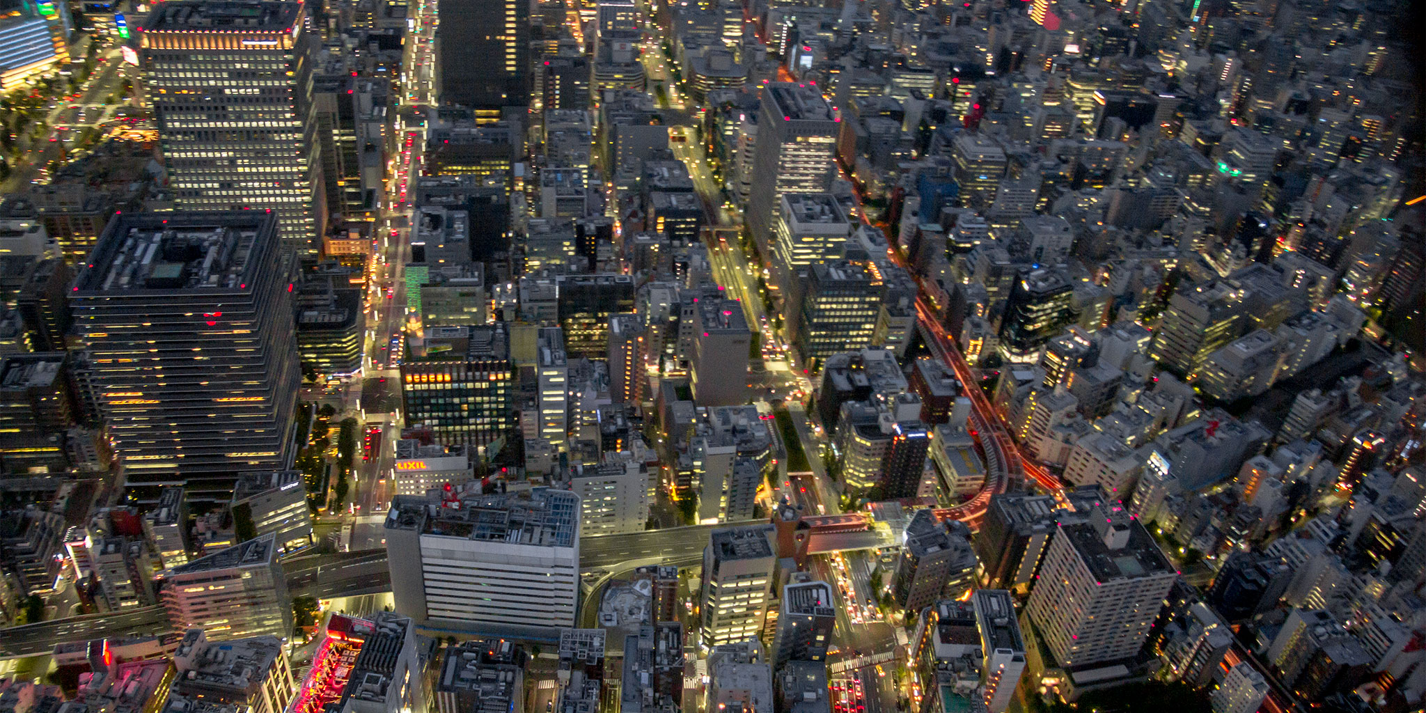 京橋上空からの夜景